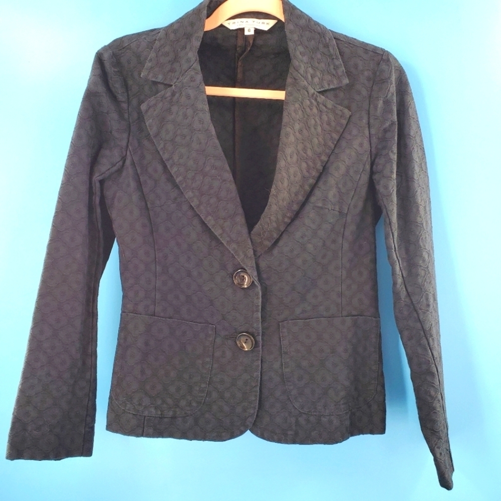Trina Turk black cotton jacket 6